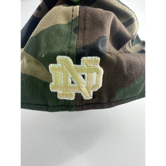 New Era Notre Dame Hat Camo Green Brown Black 6 ¾ Sportswear Fitted Sports - Picture 4 of 6
